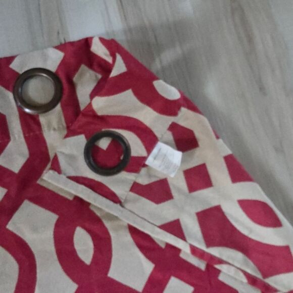 Red & Khaki Geometric Panel Set Of 4 35 X 88 - Picture 8 of 10